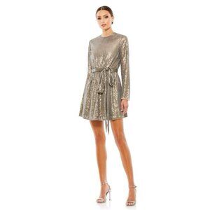 Mac Duggal Gold Sequin Mini Dress